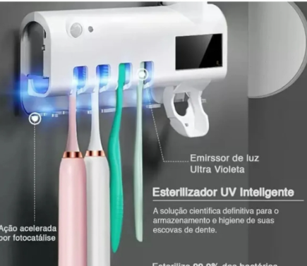 Porta Escova de Dentes Esterilizador UV